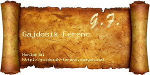 Gajdosik Ferenc névjegykártya